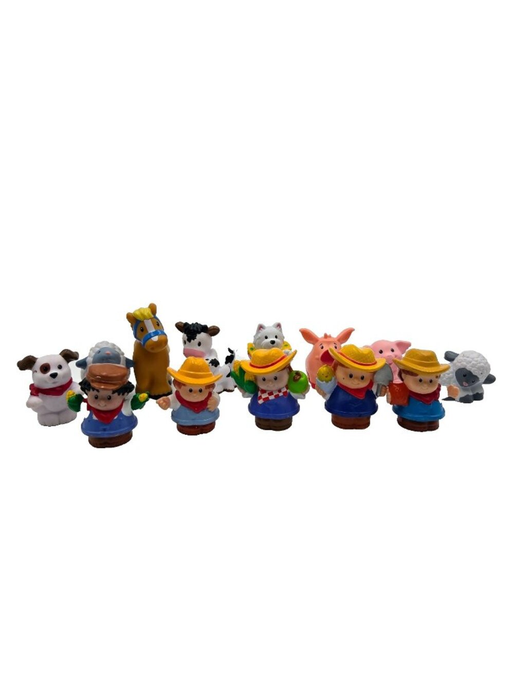 Fisher Price Little People Toys Vintage 2001 Lot Of 13 Farm Animal Cow Pig Sheep
